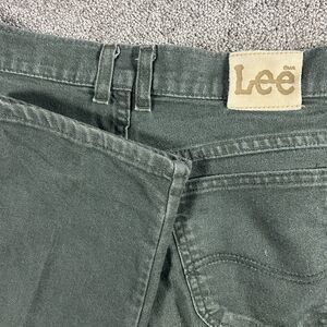 Vintage Lee Twill Pants Sz 12 (33x28) Mom Jeans Army Green Y2K 90s